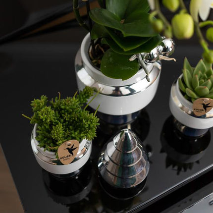 Kolibri Home | Ornament - Decoratie beeld Kerstboom - 12cm hoog - Silver
