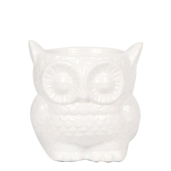 Kolibri Home | Owl bloempot - Witte keramieken sierpot - Ø9cm