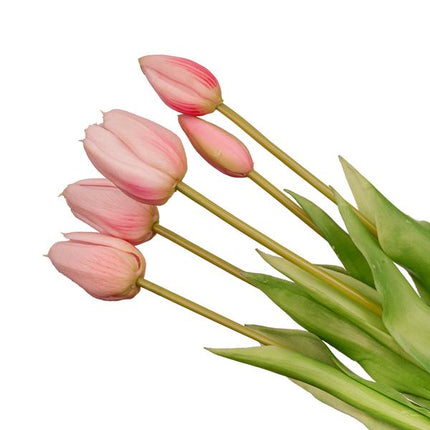Vaas Aardbeien meisje + 10x real touch Tulp Pink